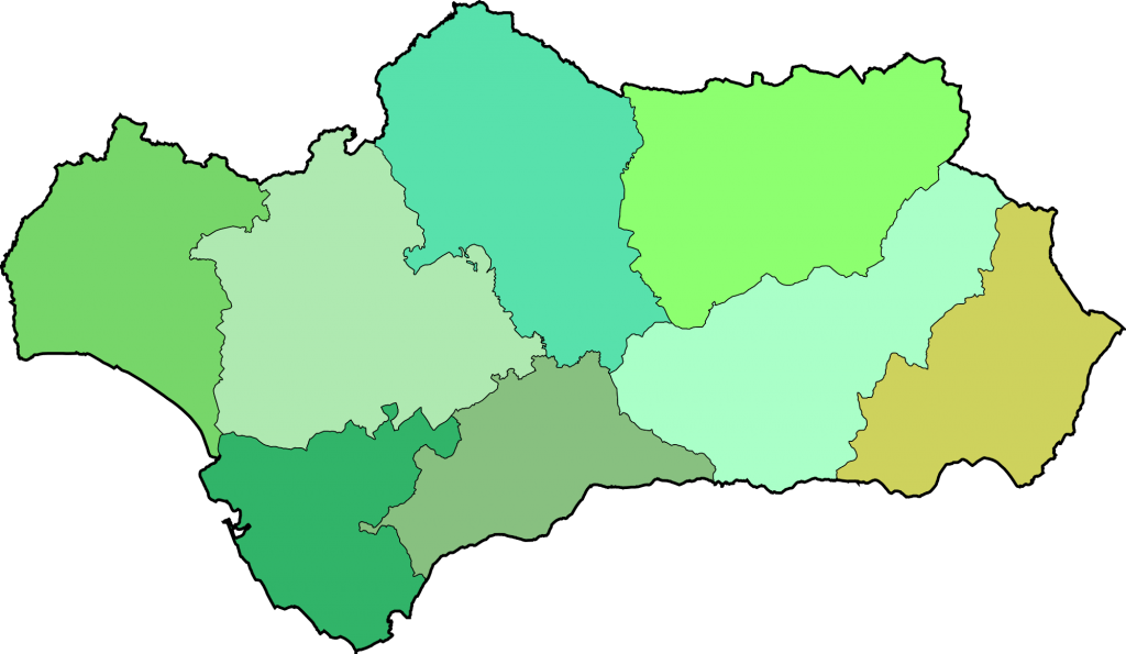 Mapa de Andalucía con sus provincias