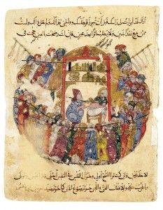 médico trata espalda a paciente-Maquamat al-Hariri s.XIII