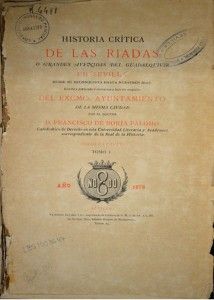 F de Borja Palomo Historia crítica de la riadas 1878