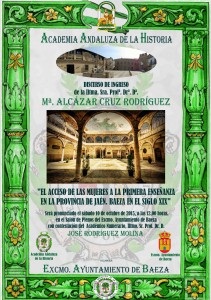 Cartel discurso ingreso ALCÁZAR CRUZ