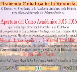 Tarjeta Invitacion Apertura Curso 15-16 Granada