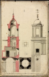 _Iglesia_de_San_Francisco_en_Almería_Sección_planta_y_alzado_de_la_torre_Material_gráfico_1