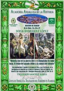 Cartel discurso ingreso Sofía Rodríguez López